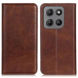 Motorola Moto G15 4G kotelo jaettu nahka käännettävä lompakko puhelimen kansi - kahvi Monivärinen Coffee