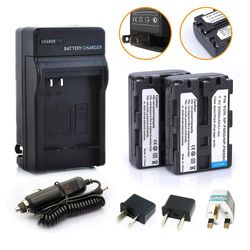 Sajygv 2stk / mye Np Fm50 Fm50 FM55h batteri + lader for Sony Fm51 Fm30 Fm55h DCR PC101 A100 Gratis frakt