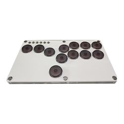 Tastaturkontroller for PC Multi Platform Flatbox Arcade Low Latency Fight Stick Gjennomsiktig grå på hvit