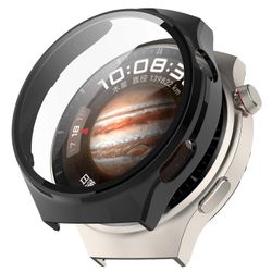 Huawei Watch 4 Pro Space Editionille Smartwatch PC -kehyskotelo, jossa kaareva karkaistu lasi -näyttökalvo Musta