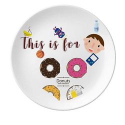 Fire color doughnut dessert sød mad søn dessert plade dekorative porcelæn 8 tommer middag hjem