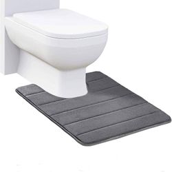 Linkrunning Badeværelse Tæppe, Memory Foam Contour Toilet Bath Tæppe, U-formet Skridsikker absorberende Tyk Blød Vaskbar Badeværelse Tæpper, 20 "X ...