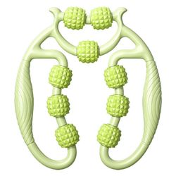 9 pyörän lihasrulla käsivarren jalkahierontaan Ergonominen U-muotoinen lihasrulla jalkapohkeen Vihreä