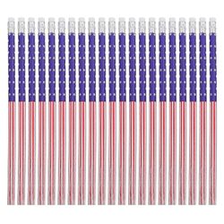 Isänmaalliset lyijykynät Amerikan lippu aiheinen puinen lyijykynä koulutarvikkeet valikoima väriä 60kpl Sekalaiset värit 19.00X1.00X1.00CM