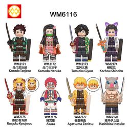 YM Studio 8PCS Demon Slayer Action Bricks Muoviset lelut
