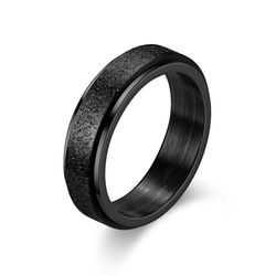 Antistressring i rustfritt stål med glatt design Black