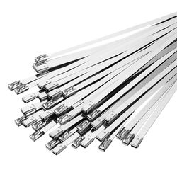 Buntebånd i rustfritt stål 20-pak Silver 200 mm
