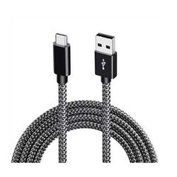 USB-A 2.0 - USB C -kaapeli 3A pikalatauksella Black 1 m