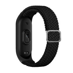 Klokkereim av nylon for Xiaomi Mi Band 3/4/5/6/7/NFC Black