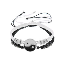 Yin Yang anheng halskjeder armbånd sett Silver