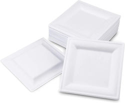 Firkantede engangspapirplater - 50 stk White 26x26 cm