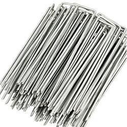 U-formede hagepinner, 50 stk. Silver 20 cm