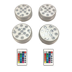 Vandtætte RGB LED poollamper 4-pak med fjernbetjening