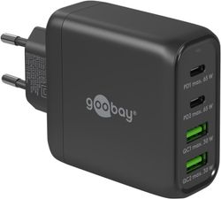 USB-C™ PD GaN multiport hurtigoplader (68 W) sort