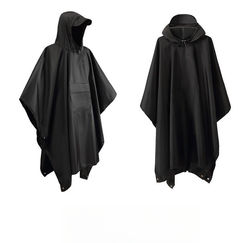 Monitoiminen sadeponcho / vedenpitävä pressu / matto Black