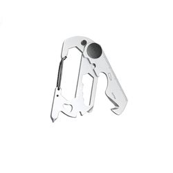 Monitoimityökalu, jossa avaimenperä, karbiiniavain ja pullonavaaja ulkokäyttöön Silver