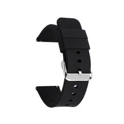 Universal silikone urrem med naturlige lugs Black 24 mm