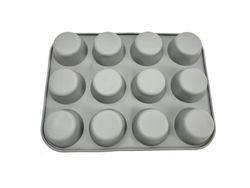 Silikonkakeform - 12 kopper muffinsform Grey