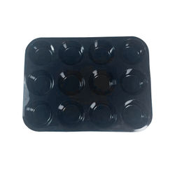 Silikonkakeform - 12 kopper muffinsform Black