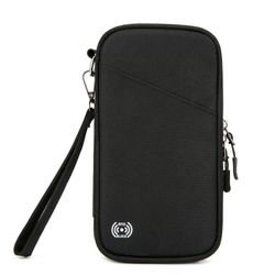 RFID-blokkerende reisepasslommebok og dokumentarrangør Black