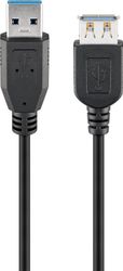 USB jatkojohto, USB 3.0, 2 m, musta