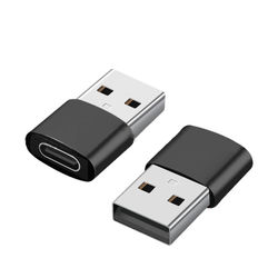 2 kpl USB-C–USB-sovittimia tiedonsiirtoon ja lataamiseen Black
