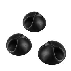 3-pak kabelholder Black