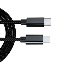 2-pakkainen USB-C-kaapeli, 1 metri - nopea latauksen tiedonsiirto Black