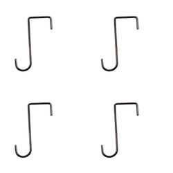 4-pack mångsidiga metallkrokar för staket, balkonglådor och växter Brown