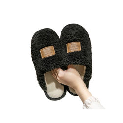 Tofflor i fleece, mysigt och varmt Black XL