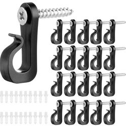 Ljuskrokar med Skruvar, 20-pack Black