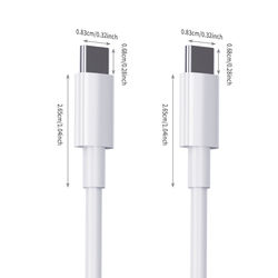 3 m hurtigladekabel, USB C til USB C-kabel 60 W