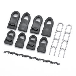 Monitoiminen vetoketju vetää 8 pakkausta - iso ja pieni (4 kpl) - musta