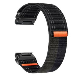 Nylon urrem til Garmin Fenix 8/5/6/7X Pro/Epix 935/965 Black + light gray 22 mm