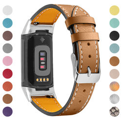 Ægte læderrem til Fitbit Charge 5/6 coffee