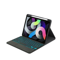 Tablettikotelo taustavalaistulla näppäimistöllä ja kosketuslevyllä, yhteensopiva iPad Air 2:n kanssa Black iPad Air 2 9.7 inches