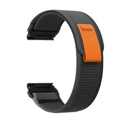 Hurtigutløser nylon klokke reim for Garmin Fenix 8\/7X Pro\/6X5X965 Black+Grey 26 mm