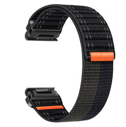 Nylon-klokke reim for Garmin Fenix 8/567X/pro/Epix 935/965 Black+Grey 22 mm