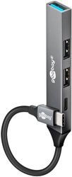 Ohut 4-porttinen USB-keskitin, USB-C™–USB-C™/USB-A, 5 Gbit/s