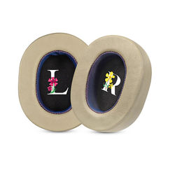 Udskiftningsørepolstring til Sony WH-1000XM5 Hovedtelefoner - Champagne med Lilla Lammeskind