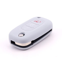 Silikone 3-Knaps Nøglecover til Mercedes Benz Smart White