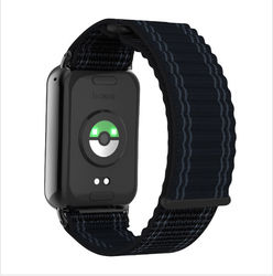 Nylon Wave Tank Chain Loop Strap for Xiaomi Band 9/8 Pro Black