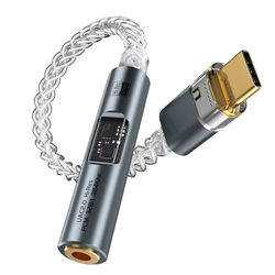BA23 USB-C til 3,5 mm lydkontakt-adapter med innebygd DAC Grey