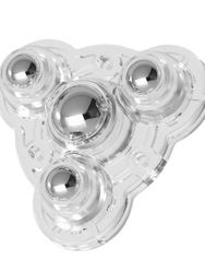 16 stk. Selvklæbende Drejelige Hjul, 3+1 Stålkugler, Transparent, 300 kg Kapacitet (4-pak) Transparent