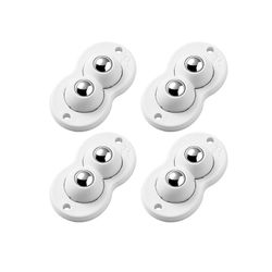 16 stk selvklæbende møbelhjul med kuglelejer - støjsvag og nem bevægelse White