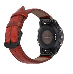 Urrem i ægte læder til Garmin Fenix 7S/6S/5S - Quick Release Brown 20 mm