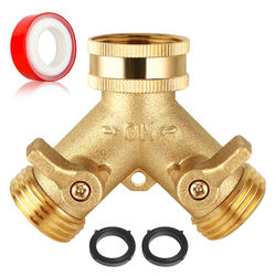 Messing Y-slangesamler 3/4 tommer - Haveslangesplitter Model 2