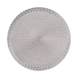 Sett med 8 spisebrikker, PVC-spisebrikker til spisebordet Silver