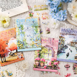 Estetiska Scrapbook Stickers: Vintage DIY Journaling PET Stickers