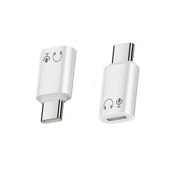 Lightning hun til Type-C han aluminiumslegering hovedtelefonadapter - Lyd, opkald og HiFi-lydkvalitet White